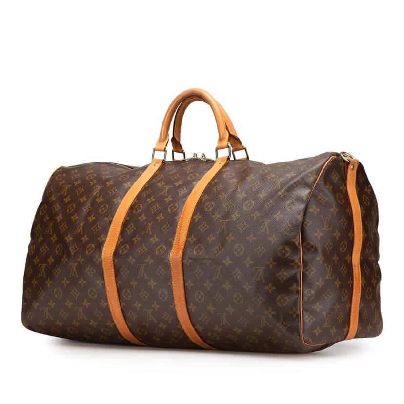 Louis Vuitton Monogram Keepall Bandouliere 60 Brown Canvas Good condition - Back View