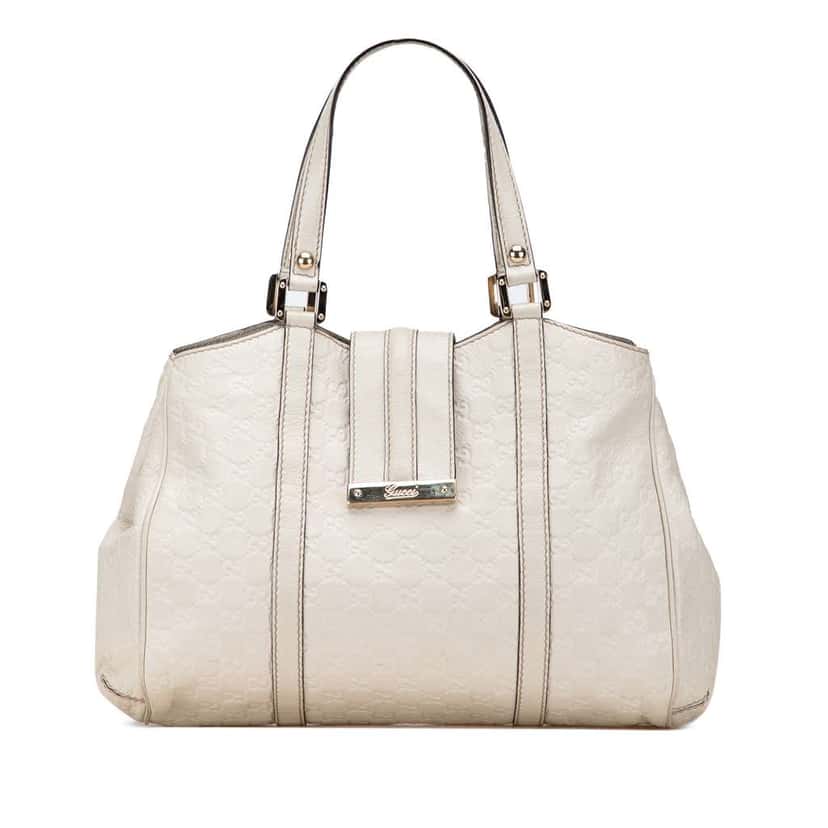 Gucci Guccissima New Ladies Tote White Leather Good condition - Front View