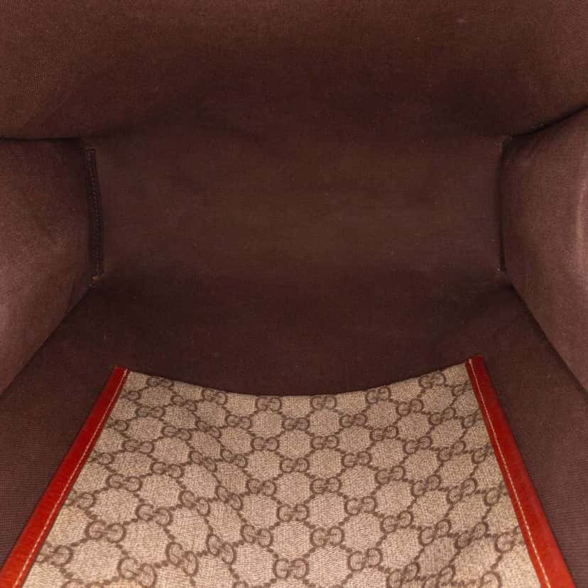 Gucci GG Supreme Web Tote Brown Canvas Good condition - Model View