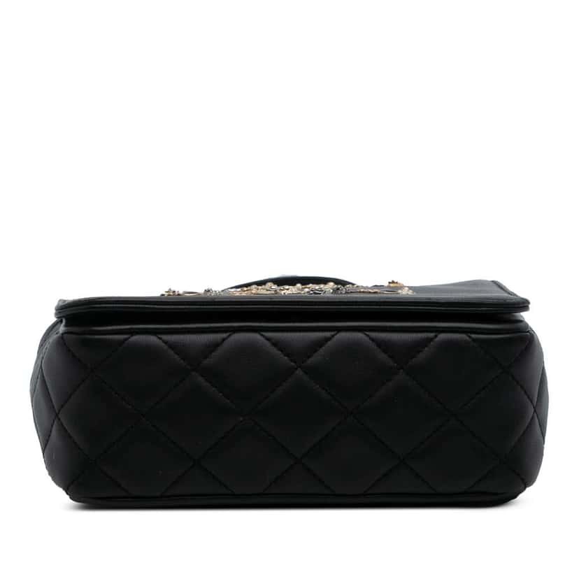 Chanel Lambskin Lucky Charms Flap Crossbody Black Leather Good condition - Inside View
