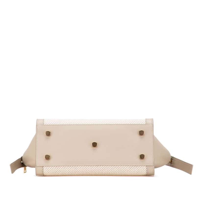 Saint Laurent Baby Canvas and Calfskin Monogram Downtown Cabas Satchel Brown Canvas Good condition - Inside View