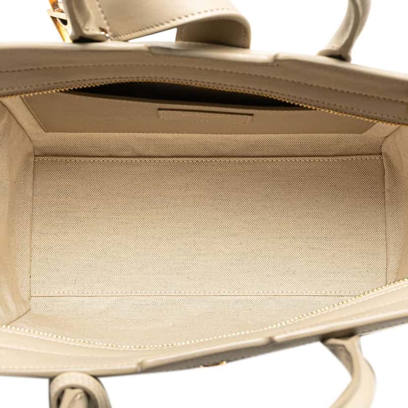 Saint Laurent Baby Canvas and Calfskin Monogram Downtown Cabas Satchel Brown Canvas Good condition - Model View