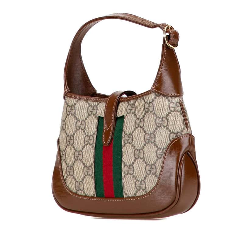 Gucci Mini GG Supreme Jackie 1961 Crossbody Brown Canvas Good condition - Back View