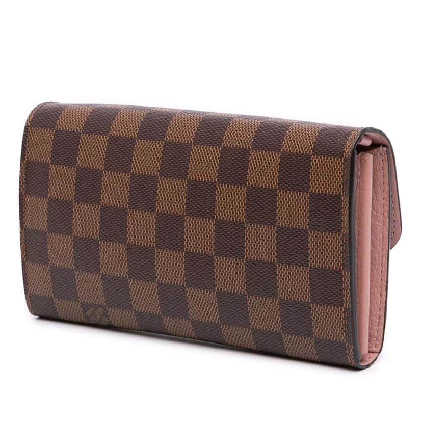 Louis Vuitton Damier Ebene Croisette Chain Wallet Brown Canvas Good condition - Back View
