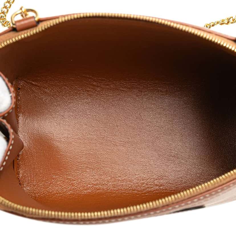 Celine Smooth Calfskin Cuir Triomphe Clutch on Chain Brown Leather Good condition - Model View