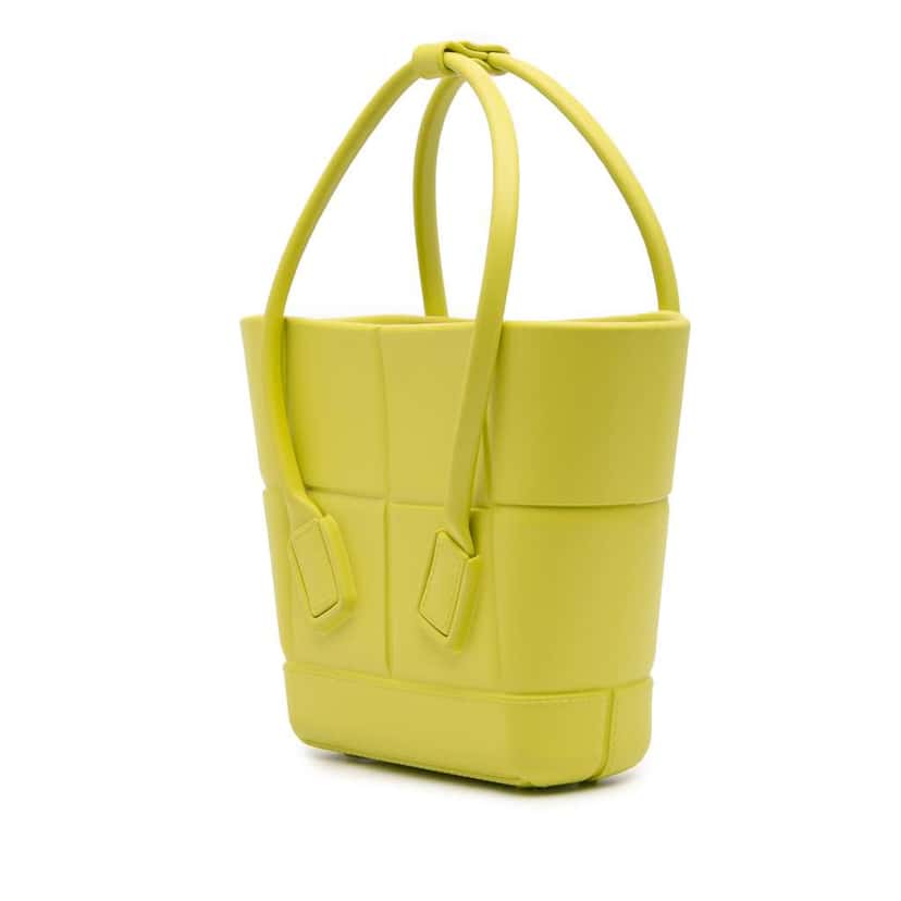Bottega Veneta Mini Rubber Arco Shopping Bag Green Polyester Very good condition - Back View