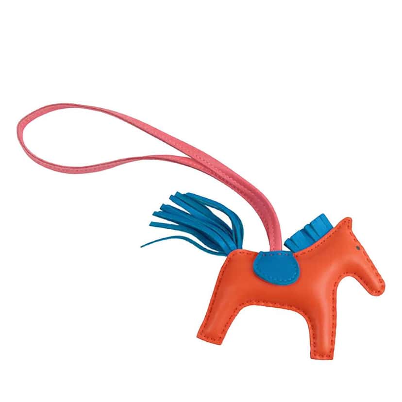 Hermès Milo Lambskin GriGri Rodeo Bag Charm PM Orange Leather Good condition - Back View