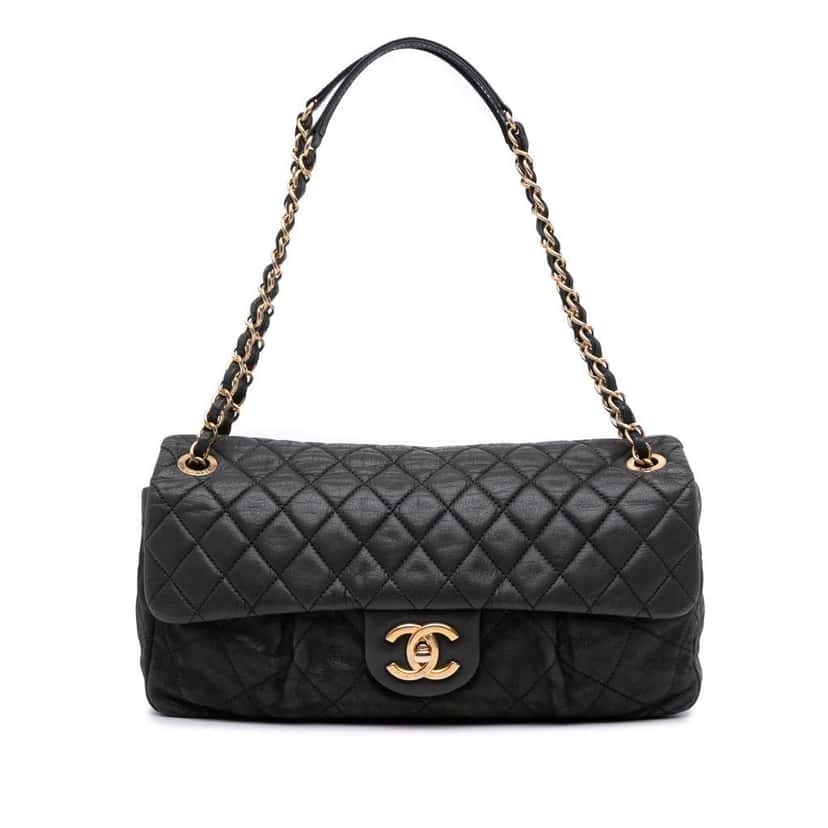 Chanel Quilted Calfskin Chic Quilt Flap Black Leather Good condition - Front View
