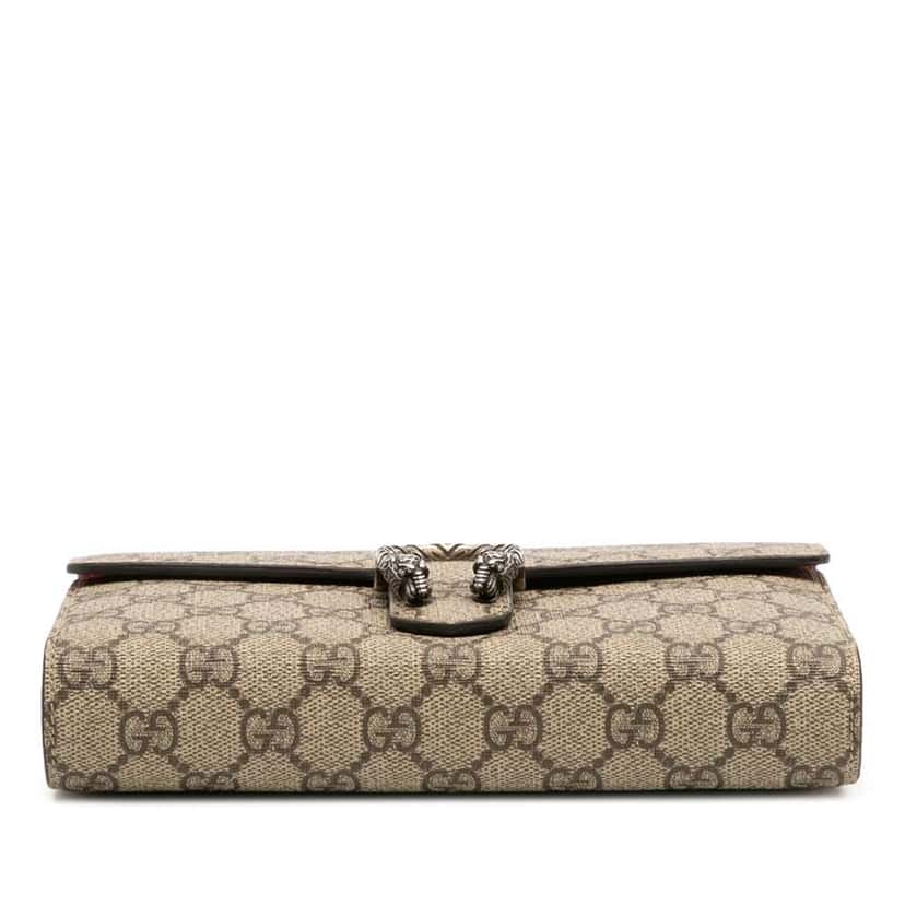 Gucci GG Supreme Dionysus Chain Wallet Brown Canvas Good condition - Inside View
