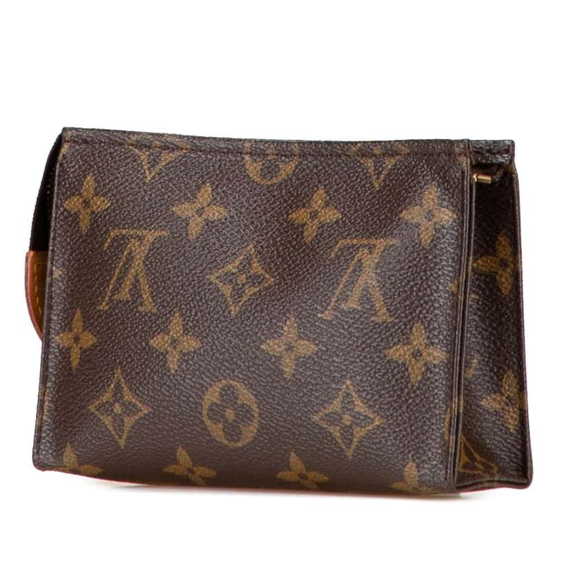 Louis Vuitton Monogram Toiletry Pouch 15 Brown Canvas Good condition - Back View