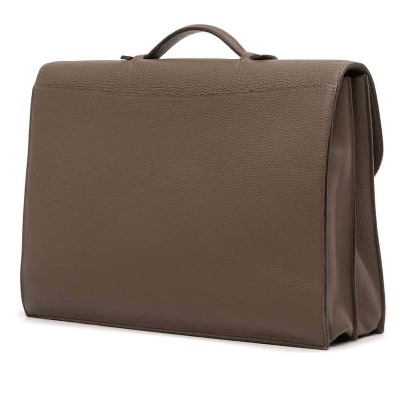 Hermès Togo Sac a Depeches 41 Brown Leather Fair condition - Back View