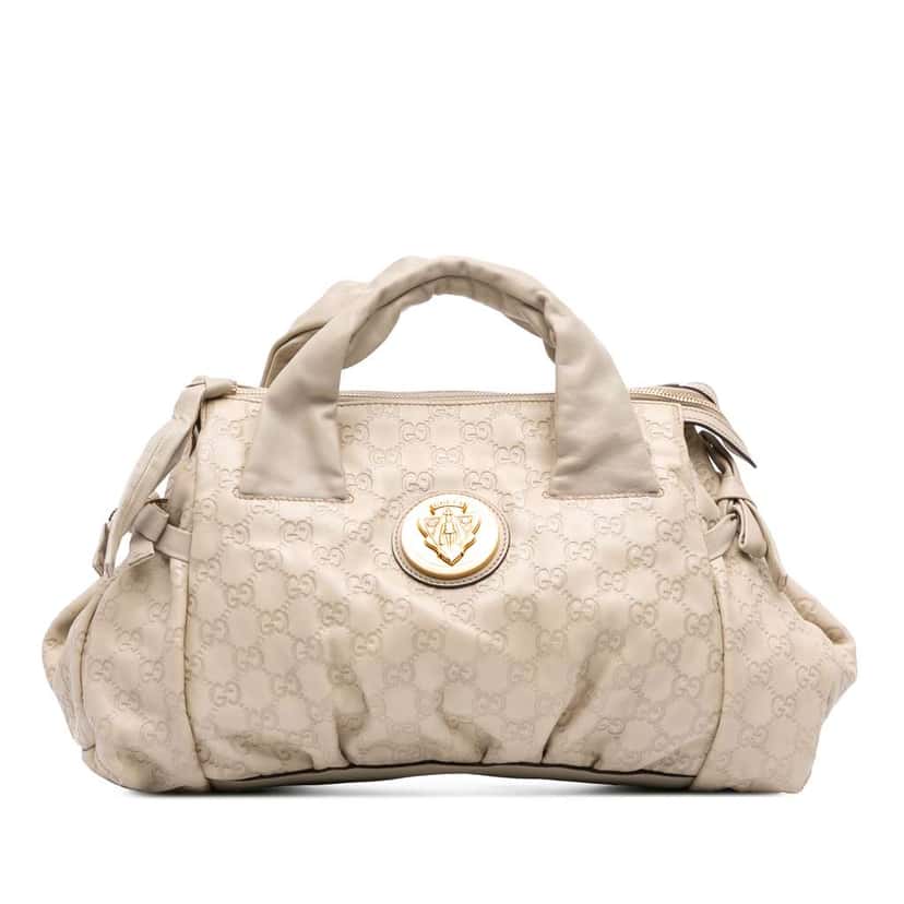 Gucci Guccissima Hysteria Handbag White Leather Good condition - Front View