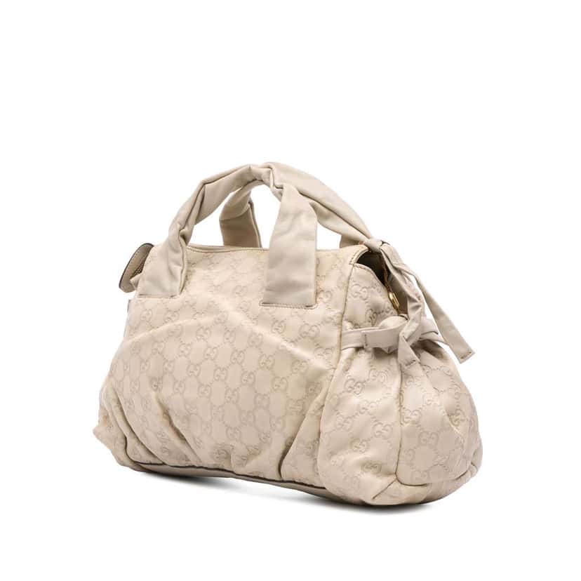Gucci Guccissima Hysteria Handbag White Leather Good condition - Back View