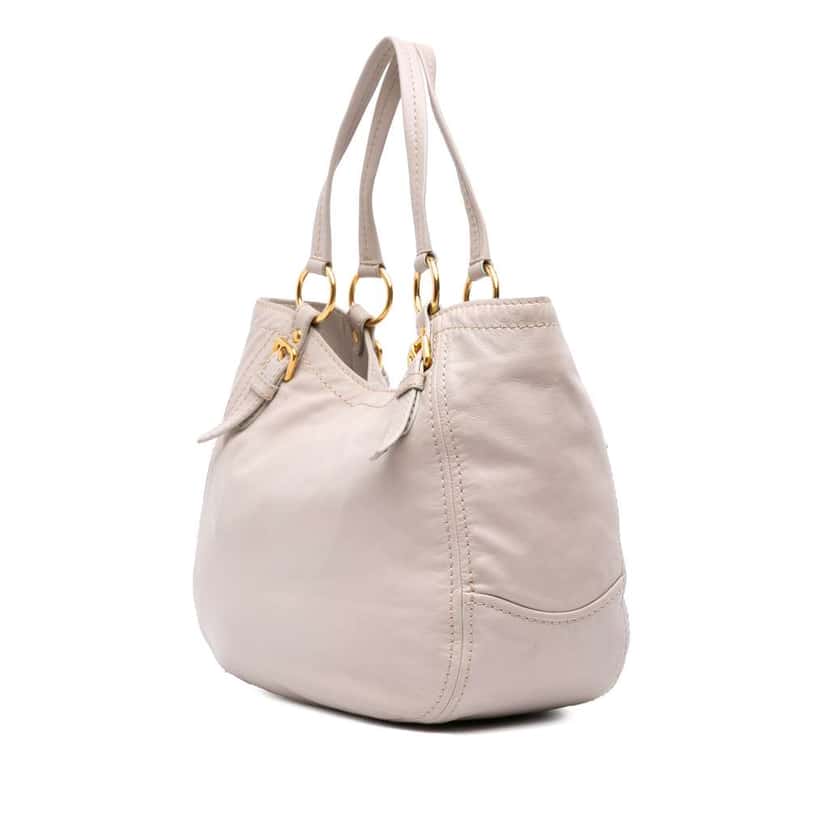 Prada Leather Tote White Leather Good condition - Back View