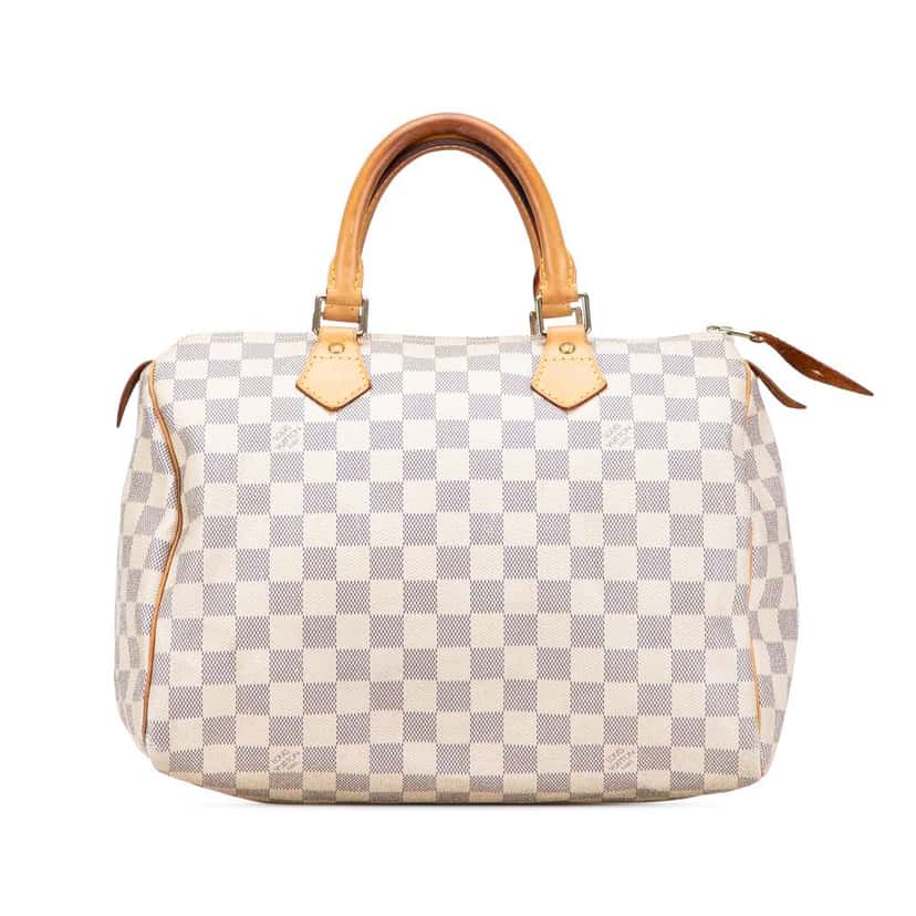 Louis Vuitton Damier Azur Speedy 30 White Canvas Good condition - Front View