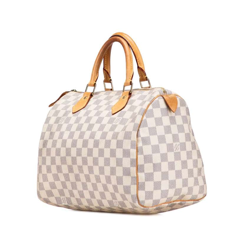 Louis Vuitton Damier Azur Speedy 30 White Canvas Good condition - Back View