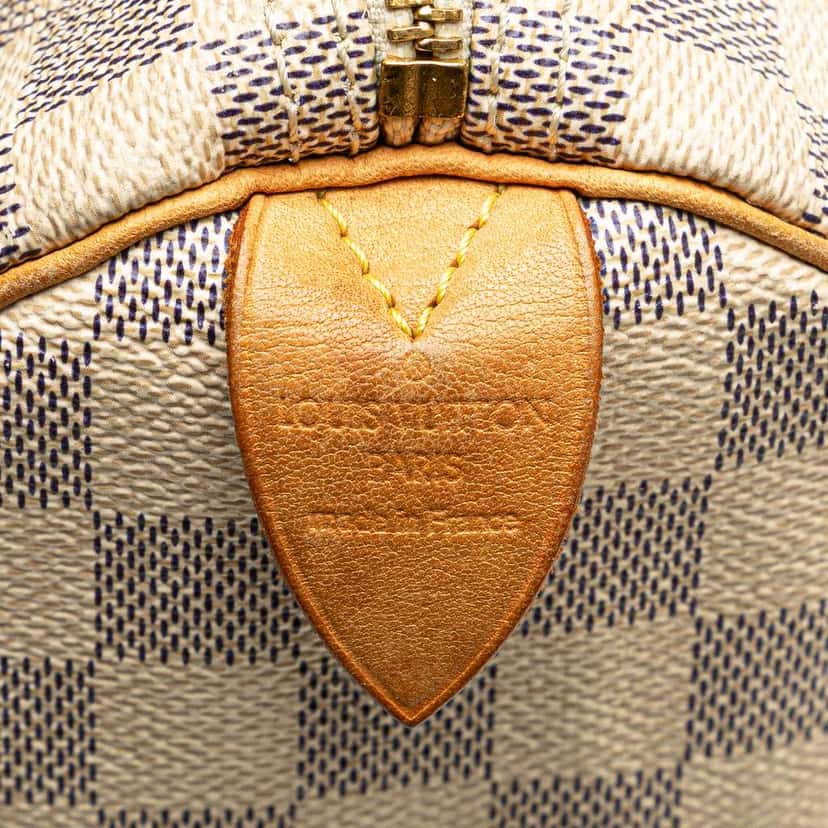 Louis Vuitton Damier Azur Speedy 30 White Canvas Good condition - Box View