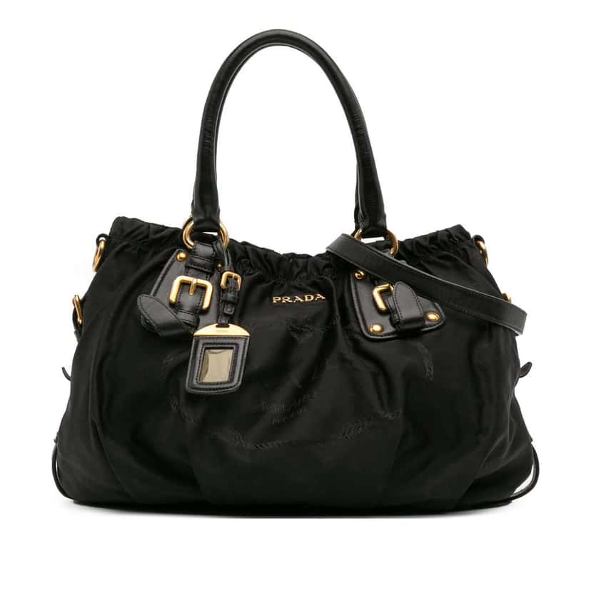 Prada Tessuto Canapa Logo Satchel Black Good condition - Front View