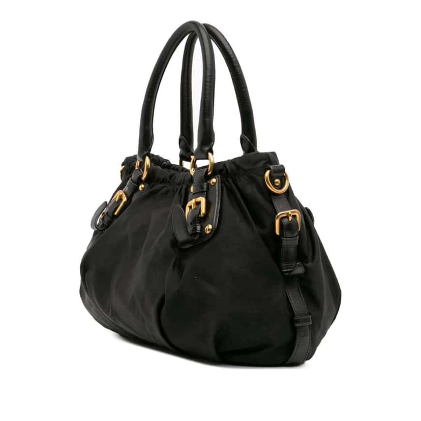 Prada Tessuto Canapa Logo Satchel Black Good condition - Back View