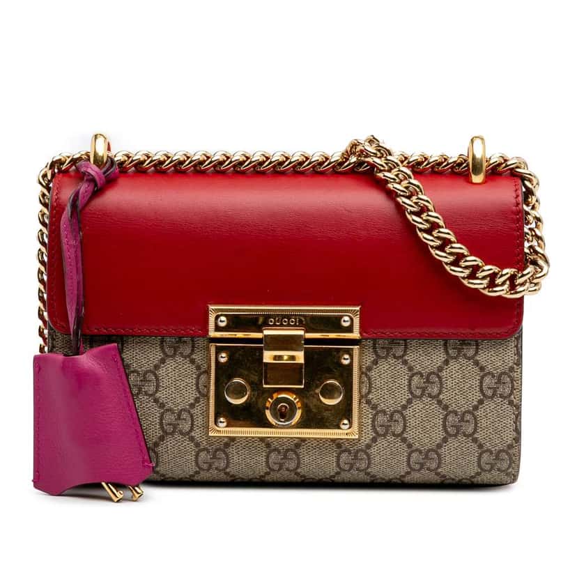 Gucci Small GG Supreme Padlock Crossbody Brown Canvas Good condition - Front View