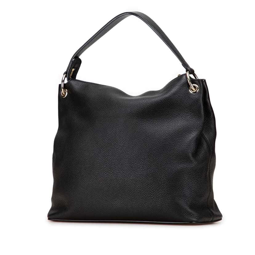 Gucci Large Pebbled Calfskin Soho Convertible Hobo Black Leather Good condition - Back View