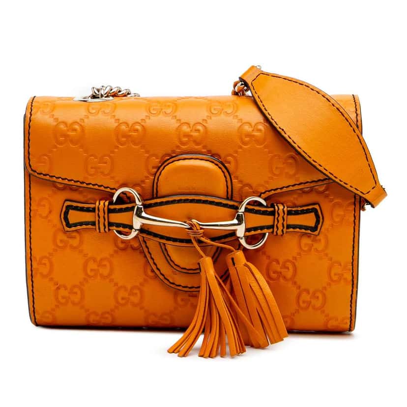Gucci Mini Guccissima Emily Crossbody Orange Leather Good condition - Front View