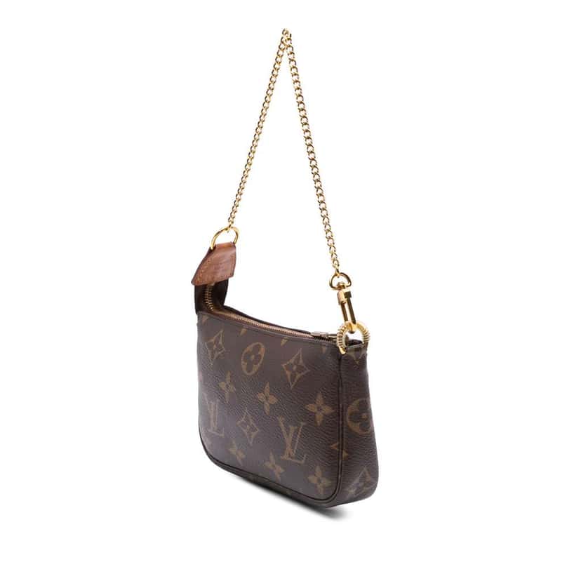 Louis Vuitton Monogram Mini Pochette Accessoires Brown Canvas Good condition - Back View