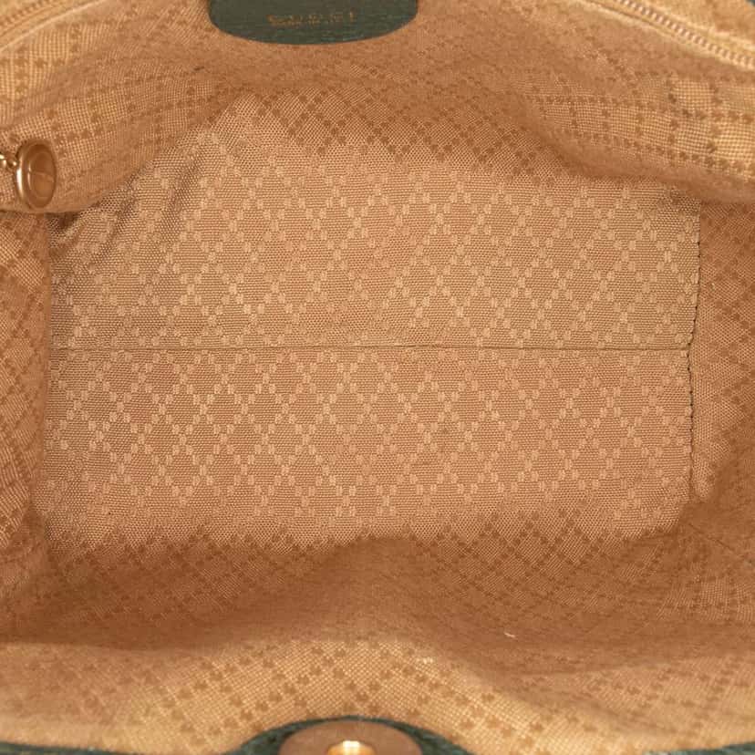Gucci Suede Bamboo Satchel Green Leather Good condition - Model View