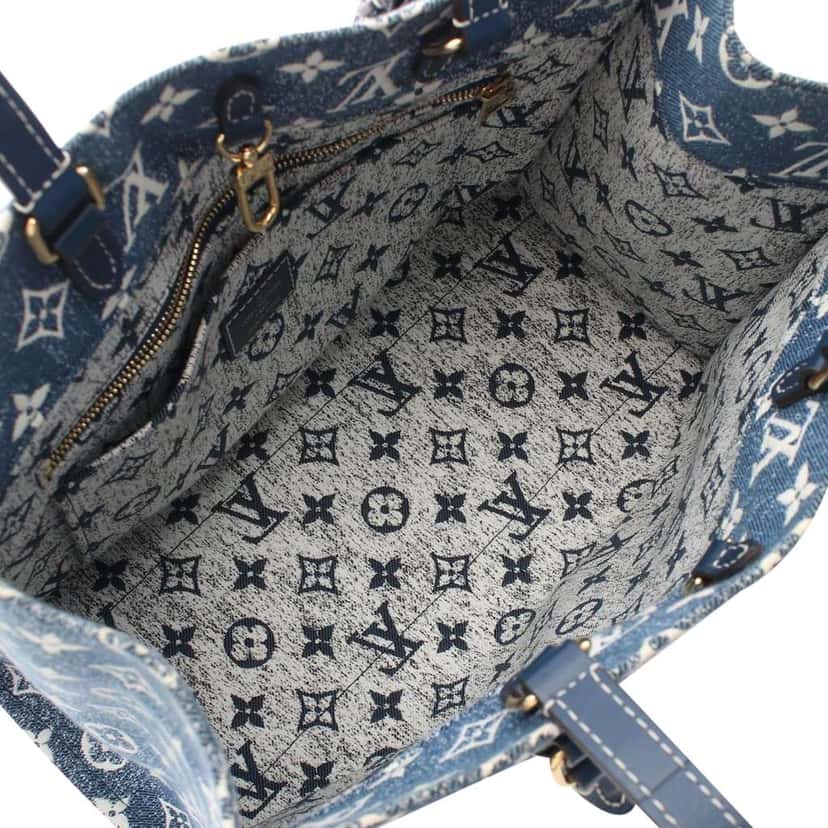 Louis Vuitton Monogram Denim Onthego MM Blue Denim Good condition - Inside View