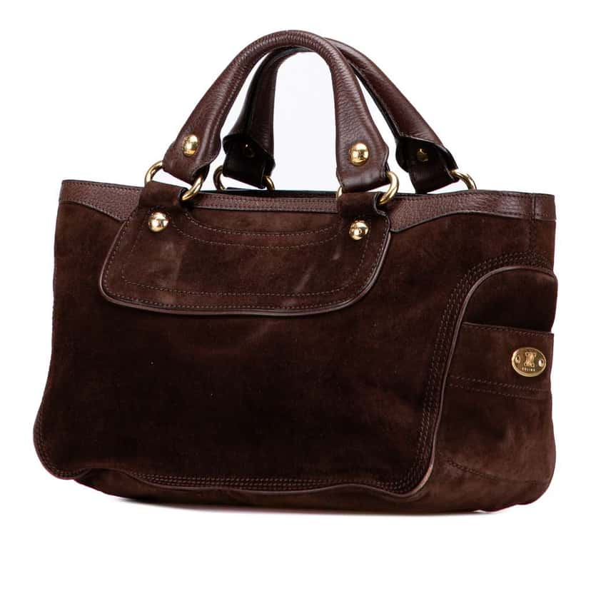 Celine Suede Boogie Handbag Brown Leather Good condition - Back View