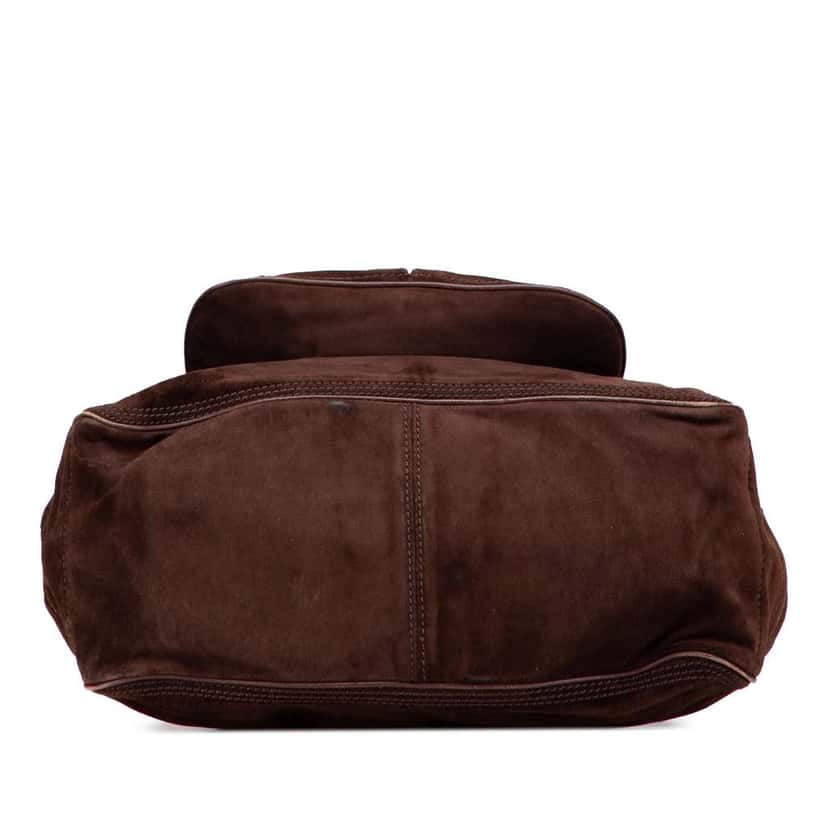 Celine Suede Boogie Handbag Brown Leather Good condition - Inside View
