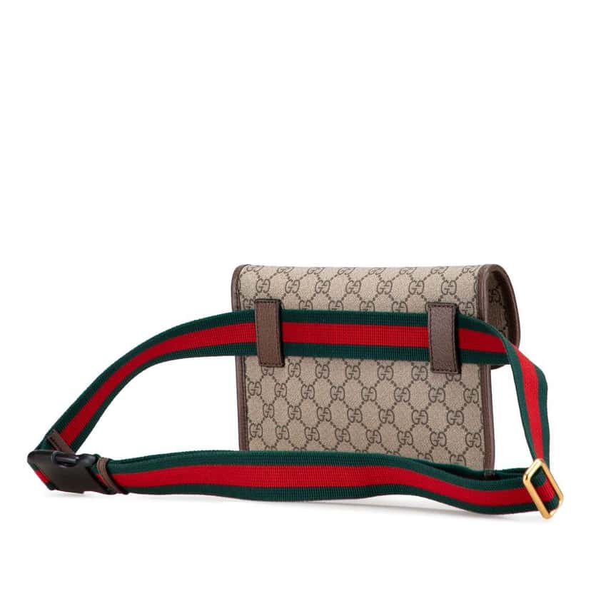 Gucci GG Supreme Web Neo Vintage Belt Bag Brown Canvas Good condition - Back View