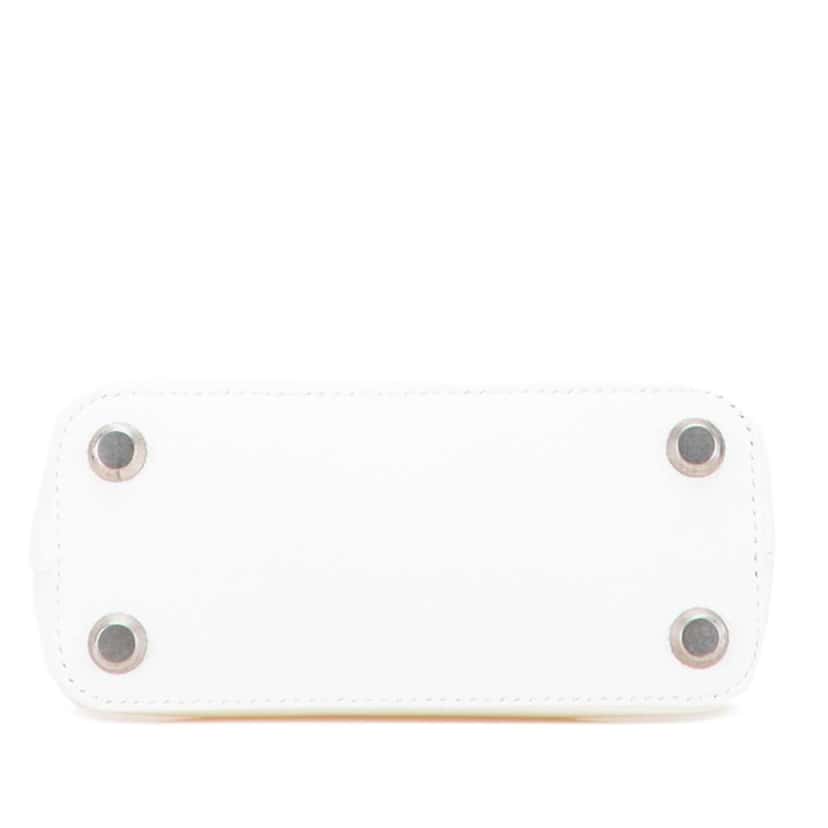 Balenciaga XXS Calfskin Ville Top Handle Bag White Leather Good condition - Inside View