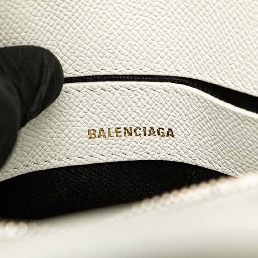 Balenciaga XXS Calfskin Ville Top Handle Bag White Leather Good condition - Box View