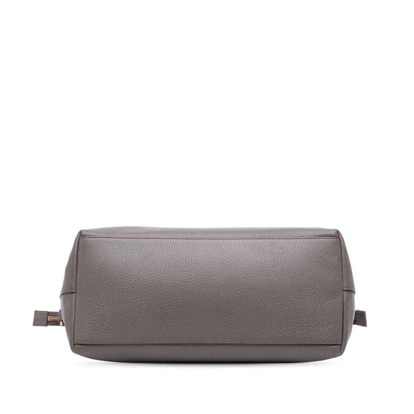 Gucci Medium Leather GG Charm Dome Satchel Grey Leather Good condition - Inside View