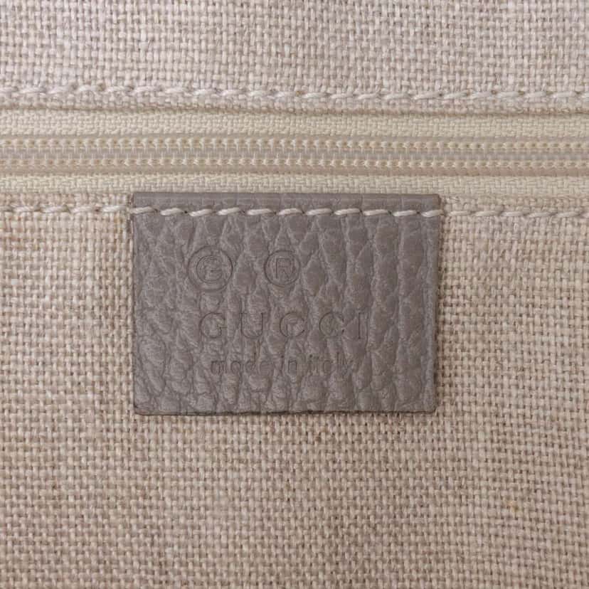 Gucci Medium Leather GG Charm Dome Satchel Grey Leather Good condition - Box View