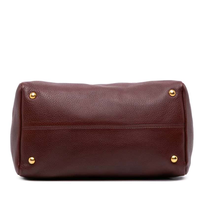 Prada Vitello Daino Zip Top Satchel Red Leather Good condition - Inside View