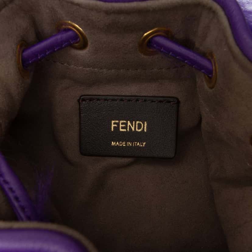 Fendi Mini Fur Mon Tresor Bucket Bag Purple Good condition - Box View