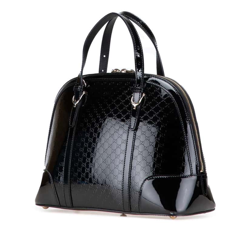 Gucci Small Microguccissima Patent Nice Satchel Black Leather Good condition - Back View