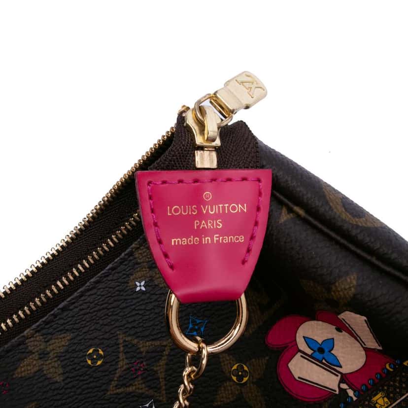 Louis Vuitton Monogram Vivienne Christmas Roller Coaster Mini Pochette Accessoires Brown Canvas Good condition - Box View