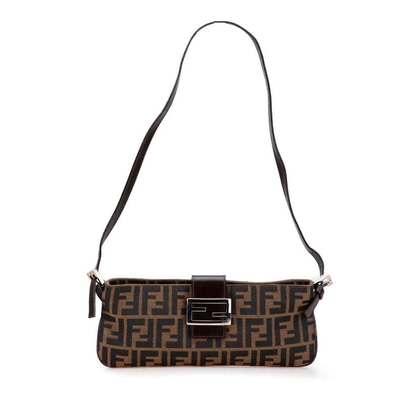 Fendi Zucca Canvas Shoulder Bag Brown Canvas Fair condition - Front View