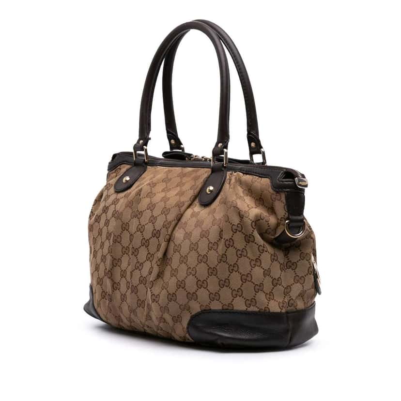 Gucci GG Canvas Sukey Satchel Brown Canvas Good condition - Back View