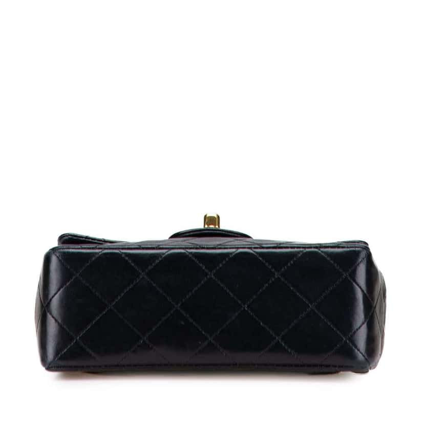 Chanel Mini Square Classic Lambskin Single Flap Black Leather Good condition - Inside View