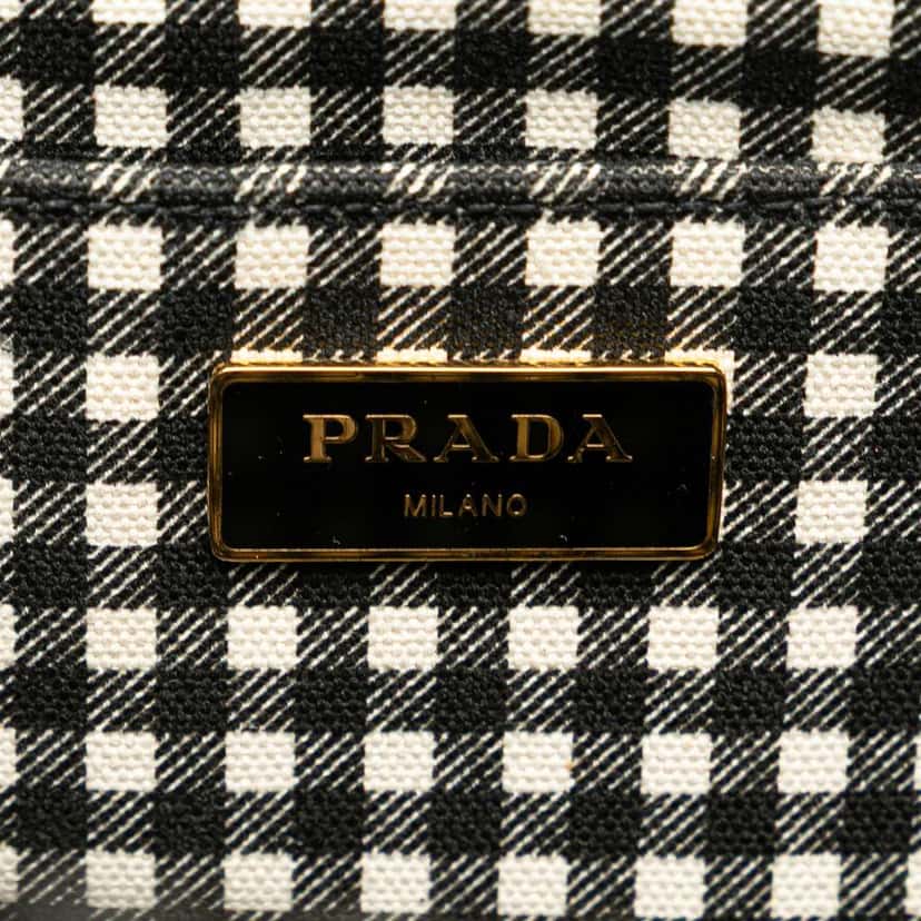 Prada Small Canvas Canapa Logo Satchel Black Canvas Good condition - Box View