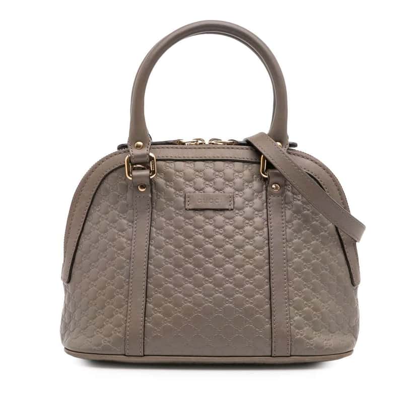 Gucci Mini Microguccissima Dome Satchel Grey Leather Good condition - Front View