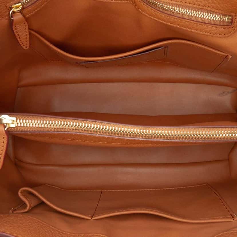 Loro Piana Grained Calfskin Bellevue Odessa Tote Brown Leather Good condition - Model View