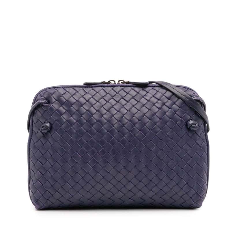 Bottega Veneta Nappa Intrecciato Nodini Crossbody Purple Leather Good condition - Front View