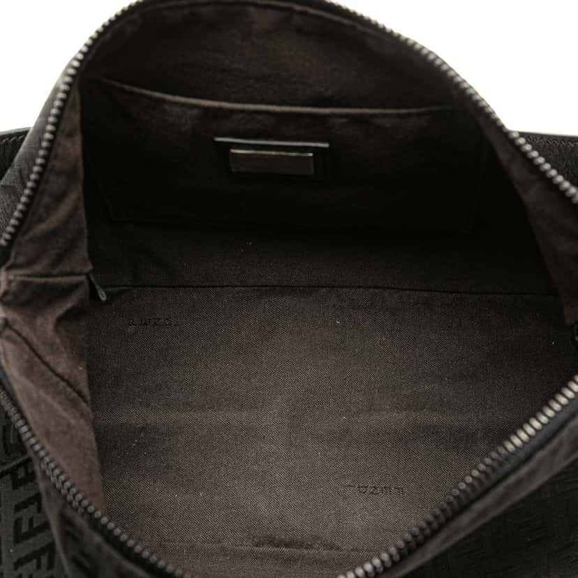 Fendi Zucchino Canvas Shoulder Bag Black Canvas Good condition - Model View