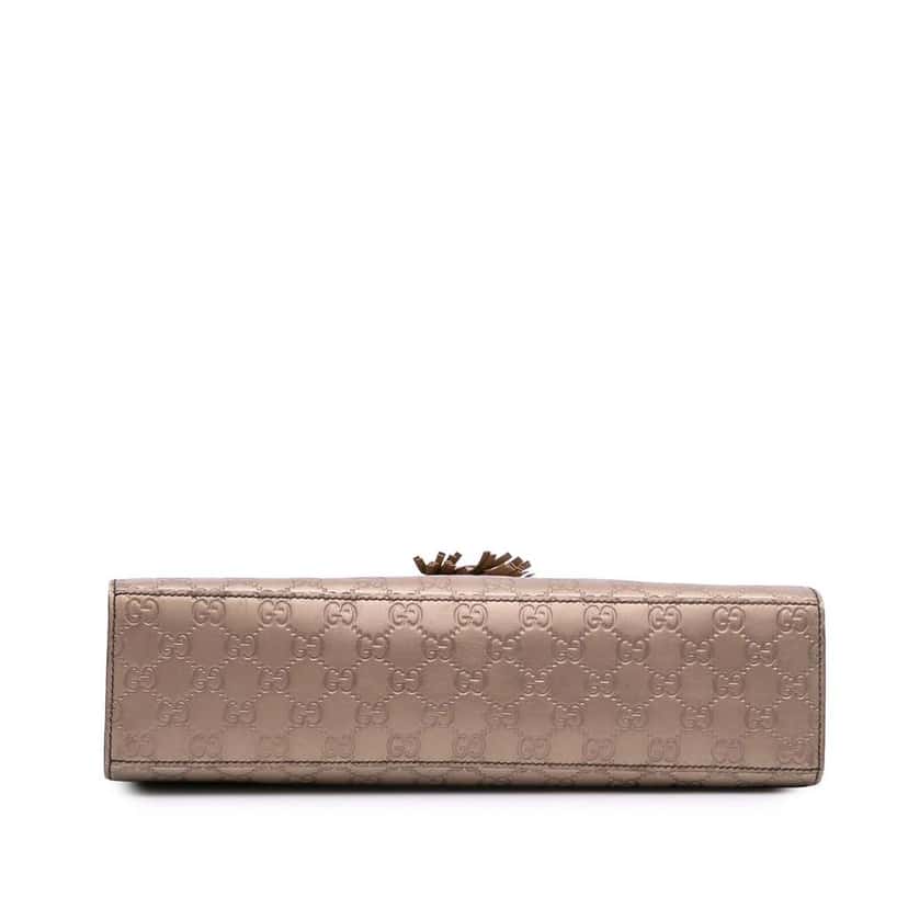 Gucci Large Guccissima Emily Shoulder Bag Gold Leather Good condition - Inside View