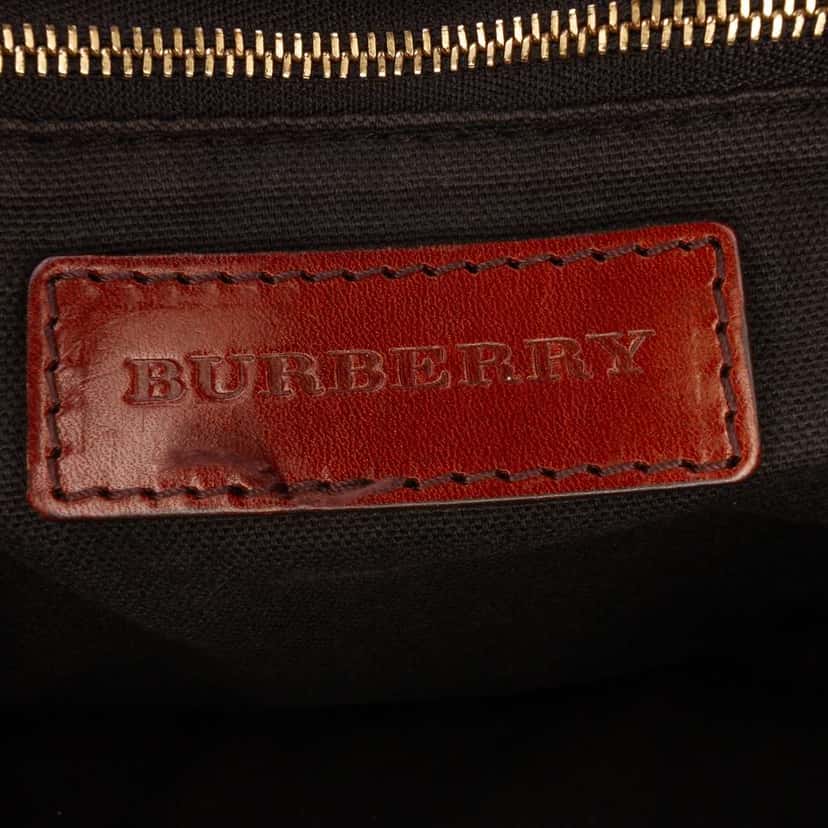 Burberry Small House Check Canvas Bridle Gladstone Satchel Brown Canvas Good condition - Box View